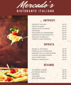 Best A La Carte Menu Template Pdf Sample