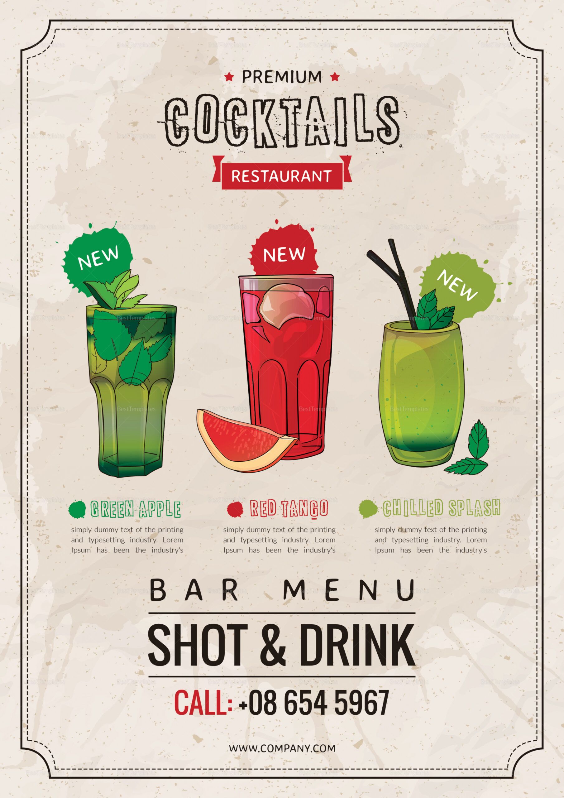 Best Beverage Menu Template