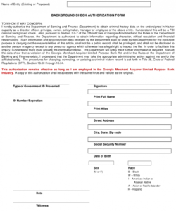 Costum Criminal Background Check Consent Form Template Word