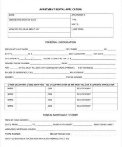 Costum House Rental Application Form Template Pdf Sample