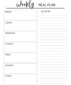 Costum Weekly Lunch Menu Template