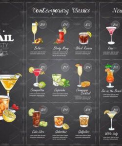 Editable Beverage Menu Template Doc Sample