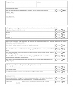 Fitness Assessment Form Template Excel