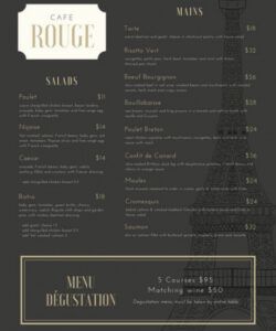 Free A La Carte Menu Template  Example