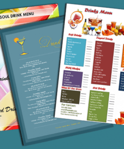 Free Beverage Menu Template Word Example