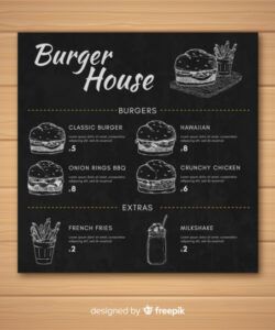 Free Chalkboard Restaurant Menu Template  Example