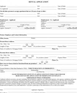 Free House Rental Application Form Template Excel Example