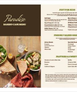 Printable A La Carte Menu Template Doc Example