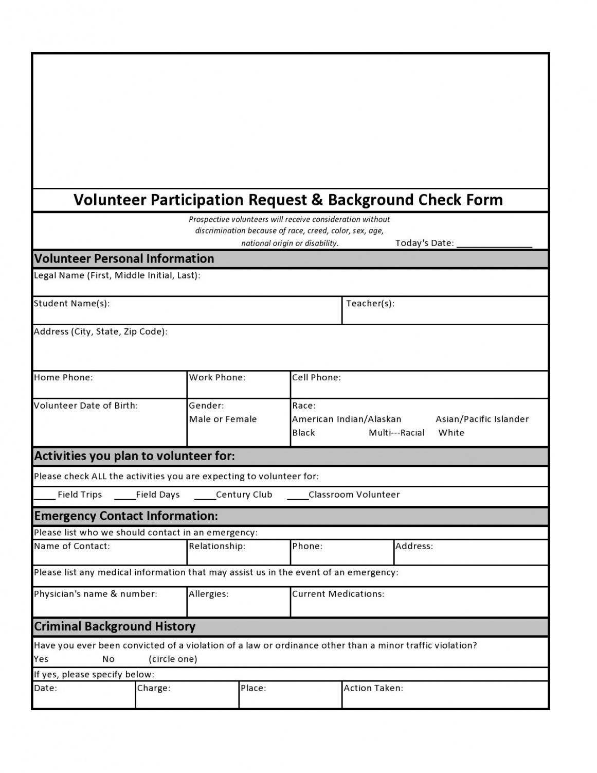 Printable Criminal Background Check Consent Form Template  Sample