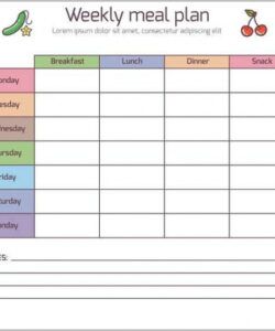 Printable Monthly Lunch Menu Template Doc Example