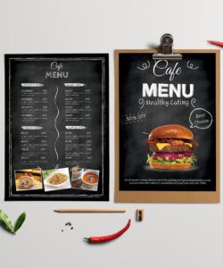 Professional Chalkboard Restaurant Menu Template Doc