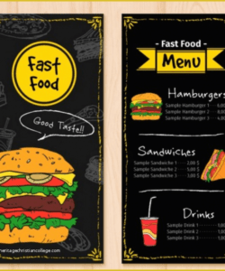 Professional Concession Stand Menu Template Word Example