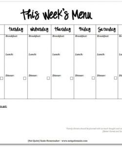 Professional Monthly School Lunch Menu Template Pdf Example