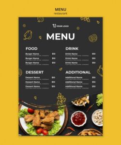Steakhouse Menu Template Excel Example