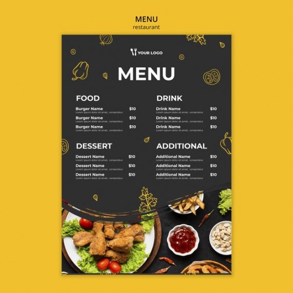 Steakhouse Menu Template Excel Example