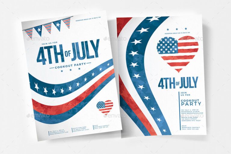 4Th Of July Menu Template