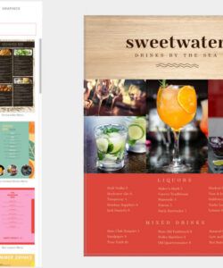 Best Appetizer Dessert Drink Menu Template Word Example