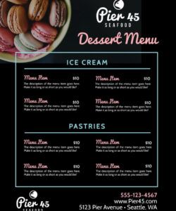 Best Dessert Menu Fancy Template Word Sample