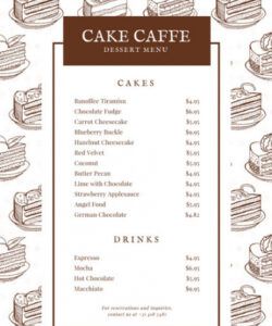 Costum Dessert Menu Fancy Template Doc