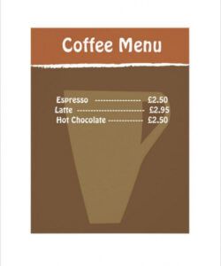 Editable Coffee House Menu Template  Sample