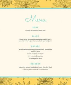 Editable Italian Dinner Party Menu Template Pdf Sample