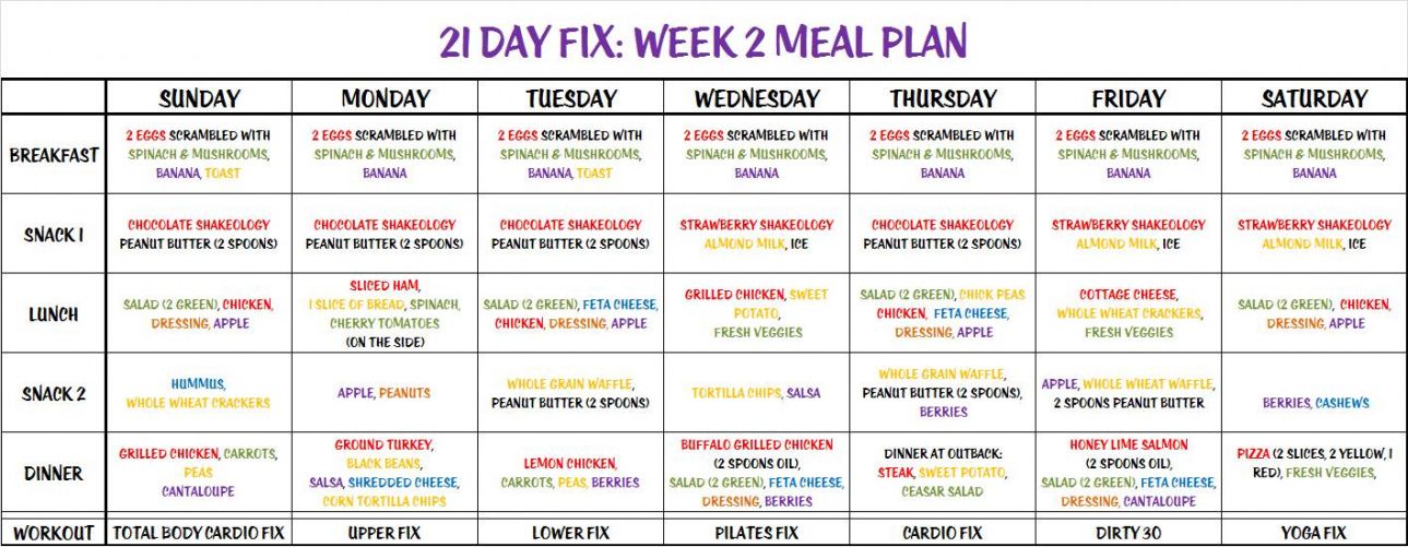 Free 21 Day Fix Menu Template Excel Example