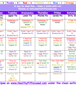 Free 21 Day Fix Menu Template Pdf Example