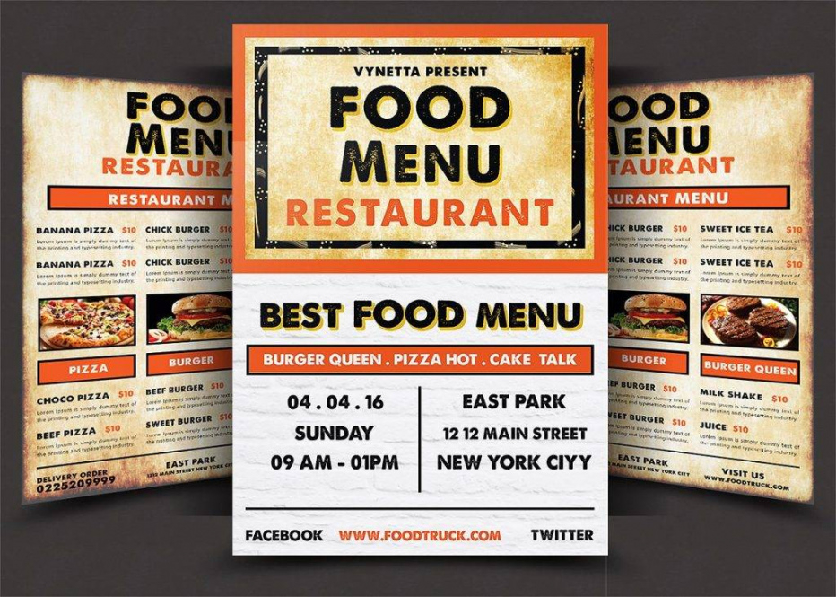 Free American Diner Menu Template  Example