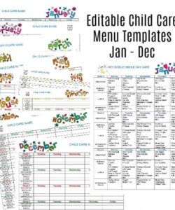 Free Care Home Menu Template Doc Example