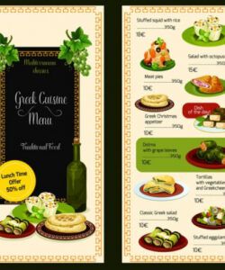 Free Greek Menu Template Word