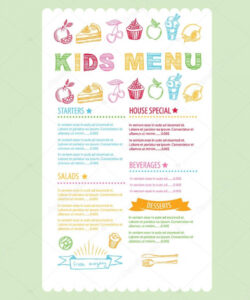 Free Kids Menu Design Template Doc