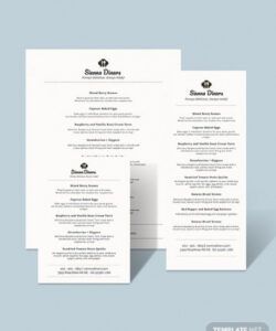 Free Shower Menu Template Word