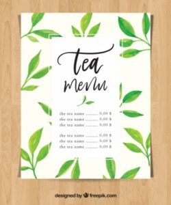 Free Tea Menu Template Doc Sample