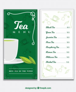 Free Tea Menu Template Word Example