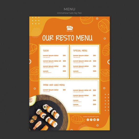 Japanese Restaurant Menu Template Excel