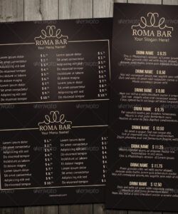 Printable Bar Food Menu Template Doc