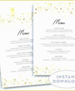 Printable Dessert Menu Fancy Template Pdf Sample