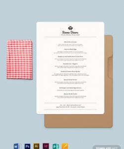 Printable Shower Menu Template Excel