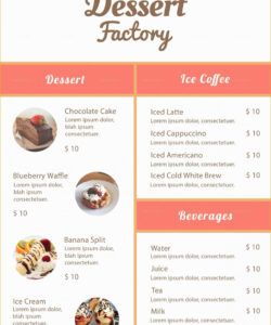 Professional Dessert Menu Fancy Template  Sample