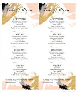 Professional Family Restaurant Menu Template Pdf