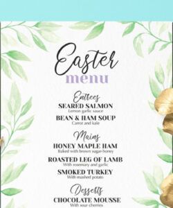 Professional Spring Menu Template Excel Sample