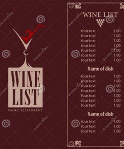 Professional Wine Dinner Menu Template Doc Example