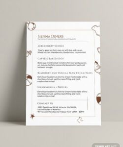 Shower Menu Template Word Sample