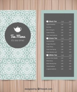 Tea Menu Template