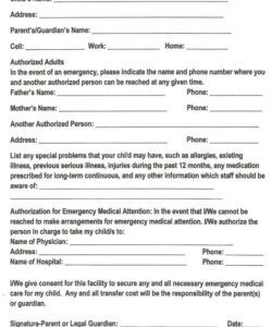 Best Emergency Medical Information Form Template Doc