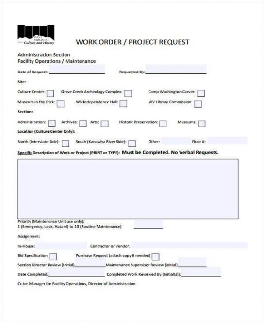 Best Work Request Form Template  Example