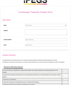 Costum Consent To Treat Form Template