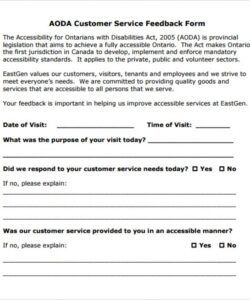 Costum Customer Feedback Form Template Doc Sample