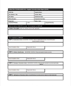 Editable Employee Corrective Action Form Template Excel Example