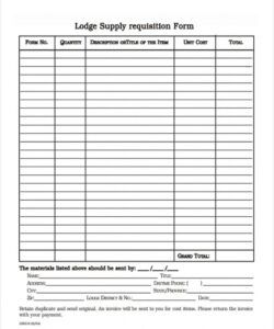 Editable Parts Order Form Template Word
